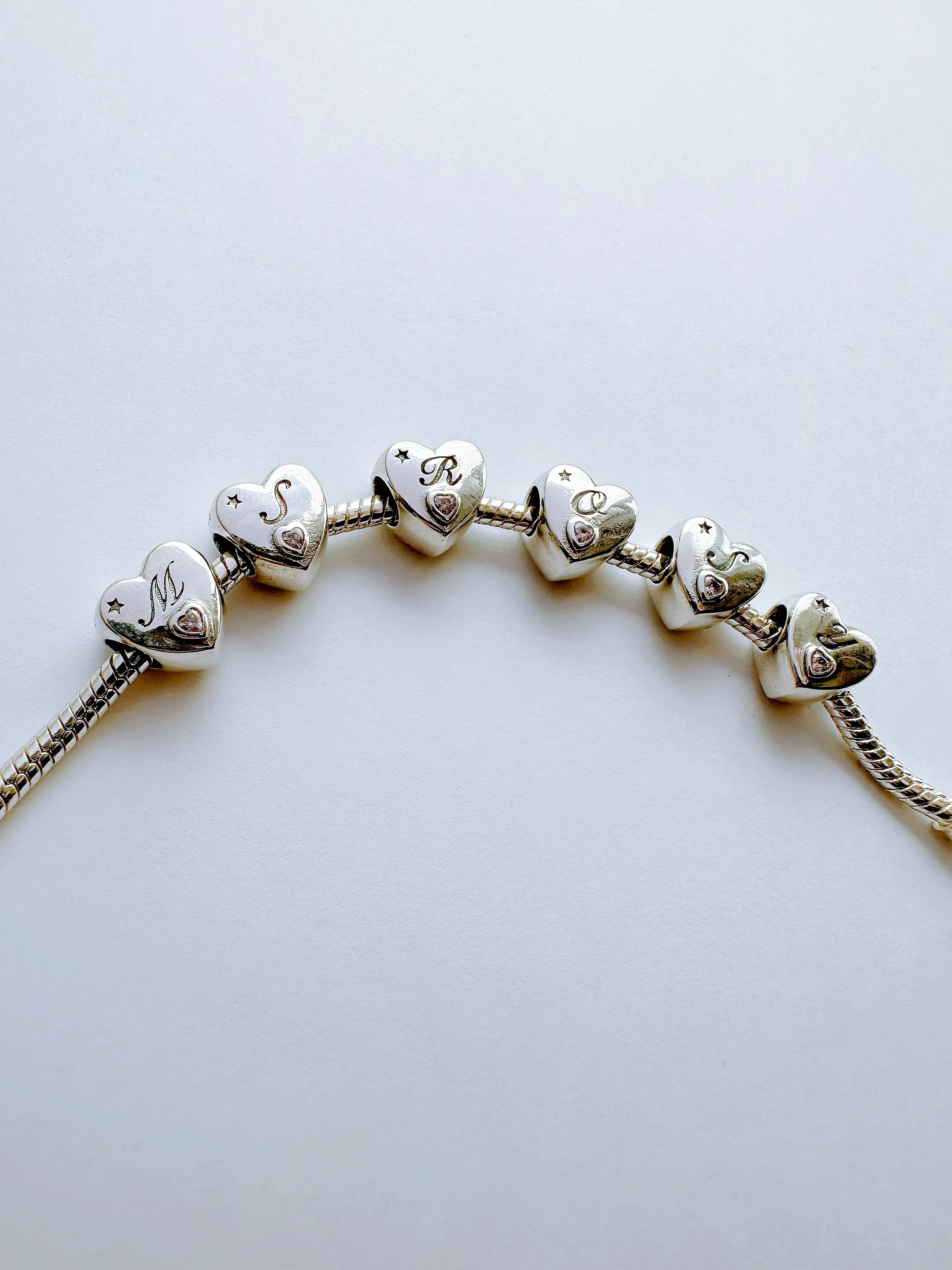 S925 Silver New Alphabet Initial Letter Q Heart Charm For Bracelet and Necklace