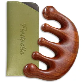 Sandalwood Scalp Detox Comb Set - Tooth Wooden Massage Comb for Hair Growth, Loc Comb Wide Tooth Comb with Gift Bag (Daily Scalp Care Sisterlocks Maintenance)