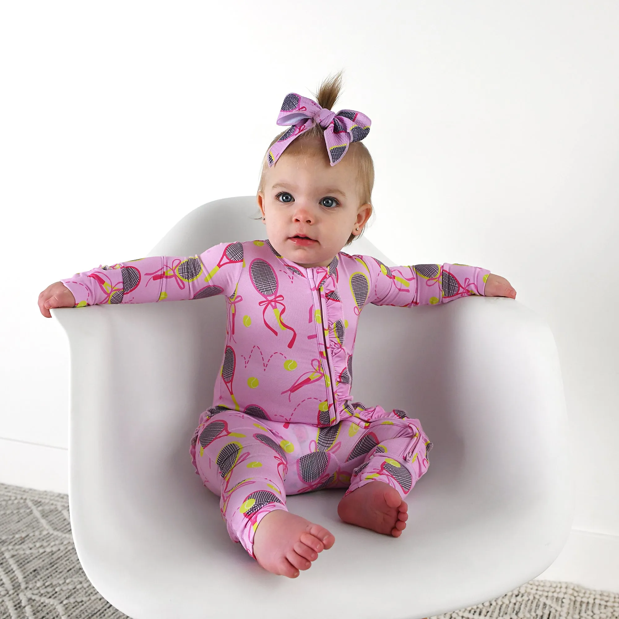 Serena Pink Tennis CLIP BOW