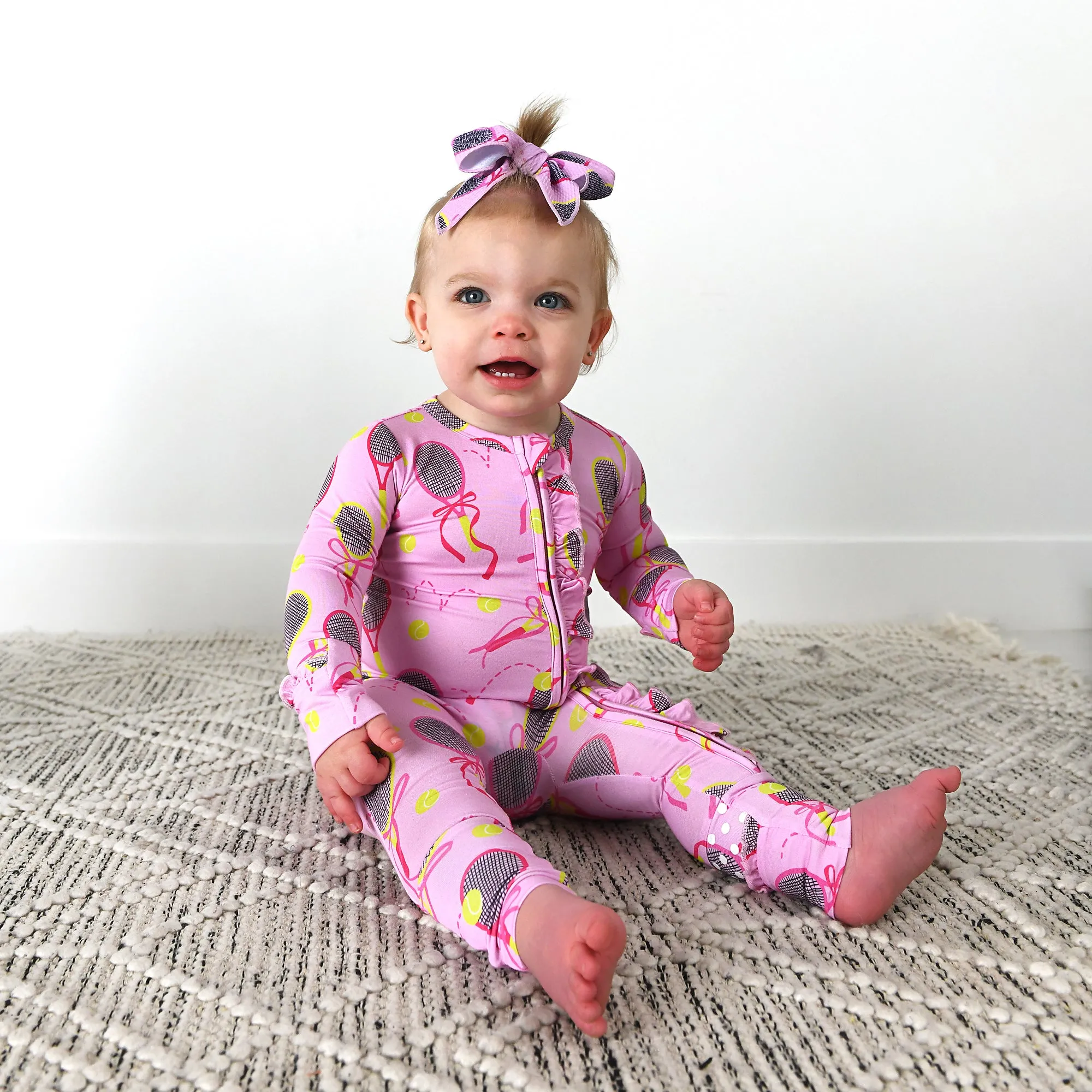 Serena Pink Tennis CLIP BOW