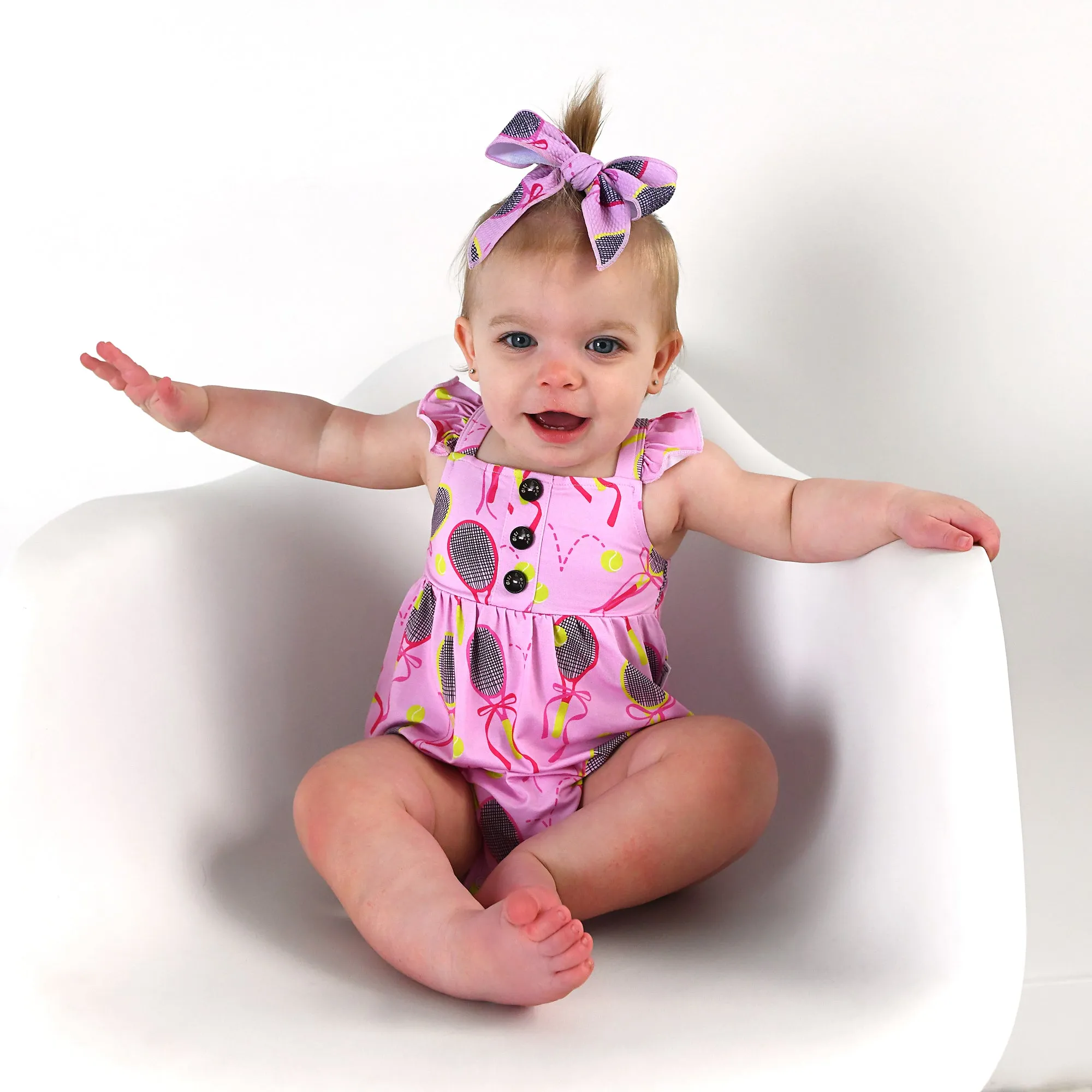 Serena Pink Tennis CLIP BOW