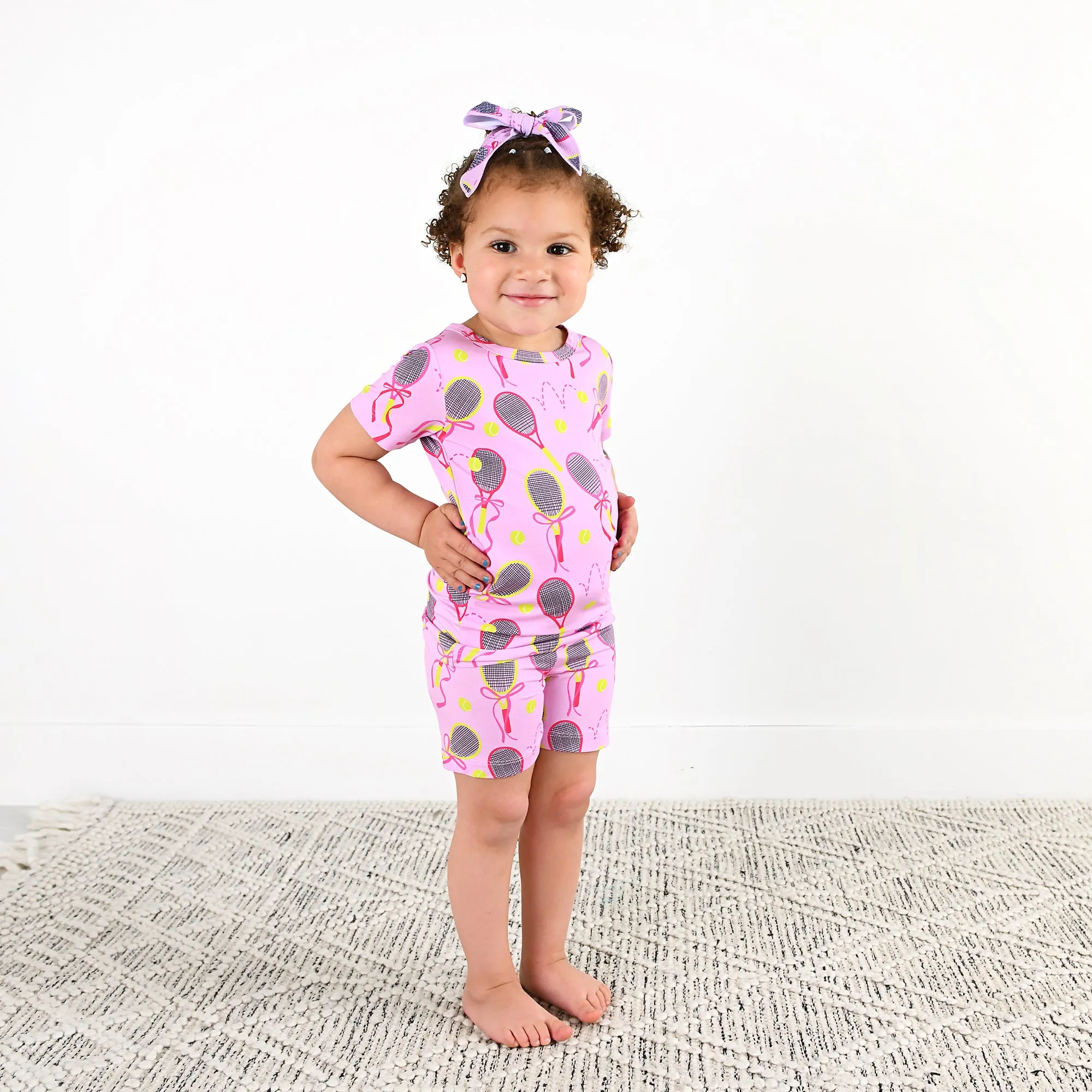 Serena Pink Tennis CLIP BOW