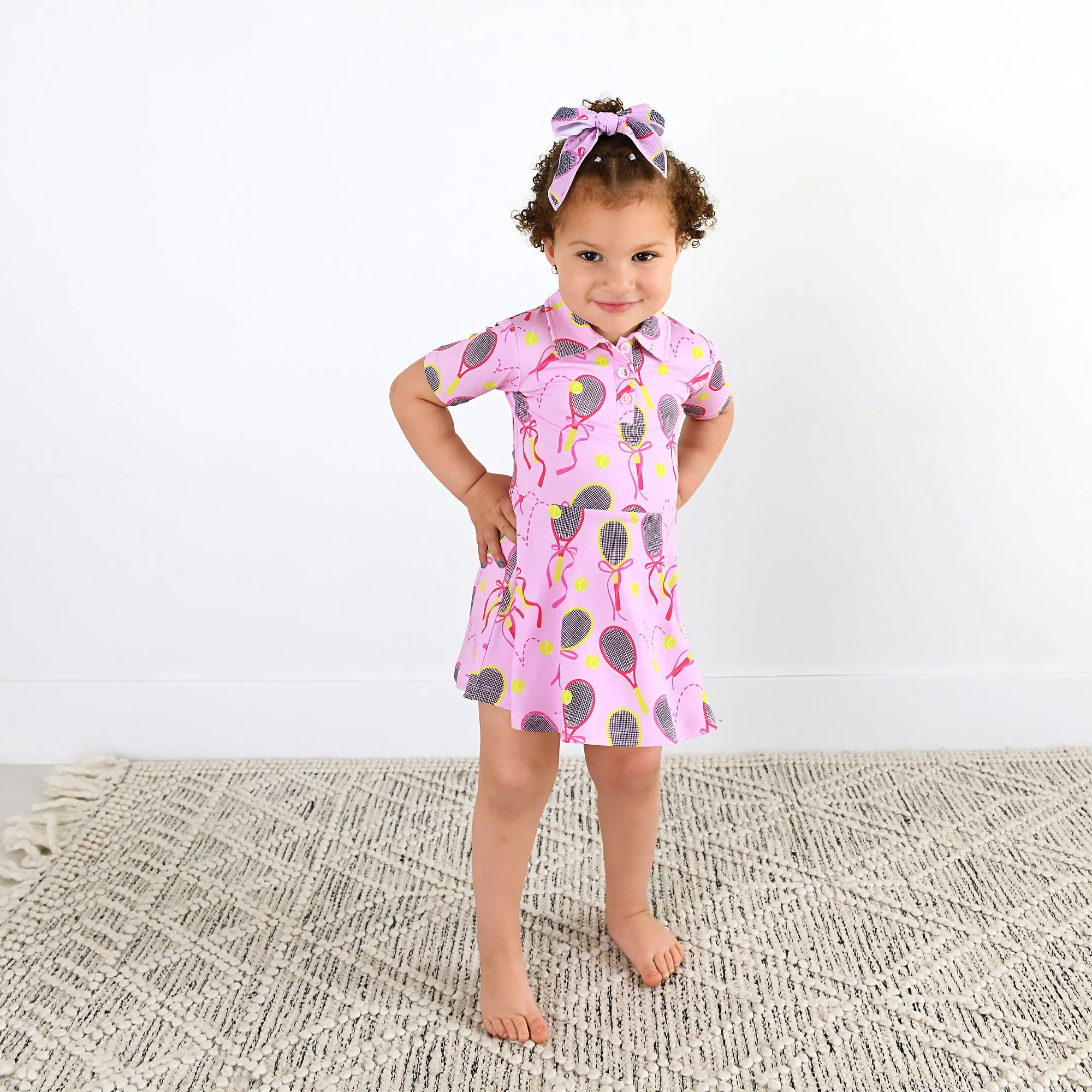 Serena Pink Tennis CLIP BOW