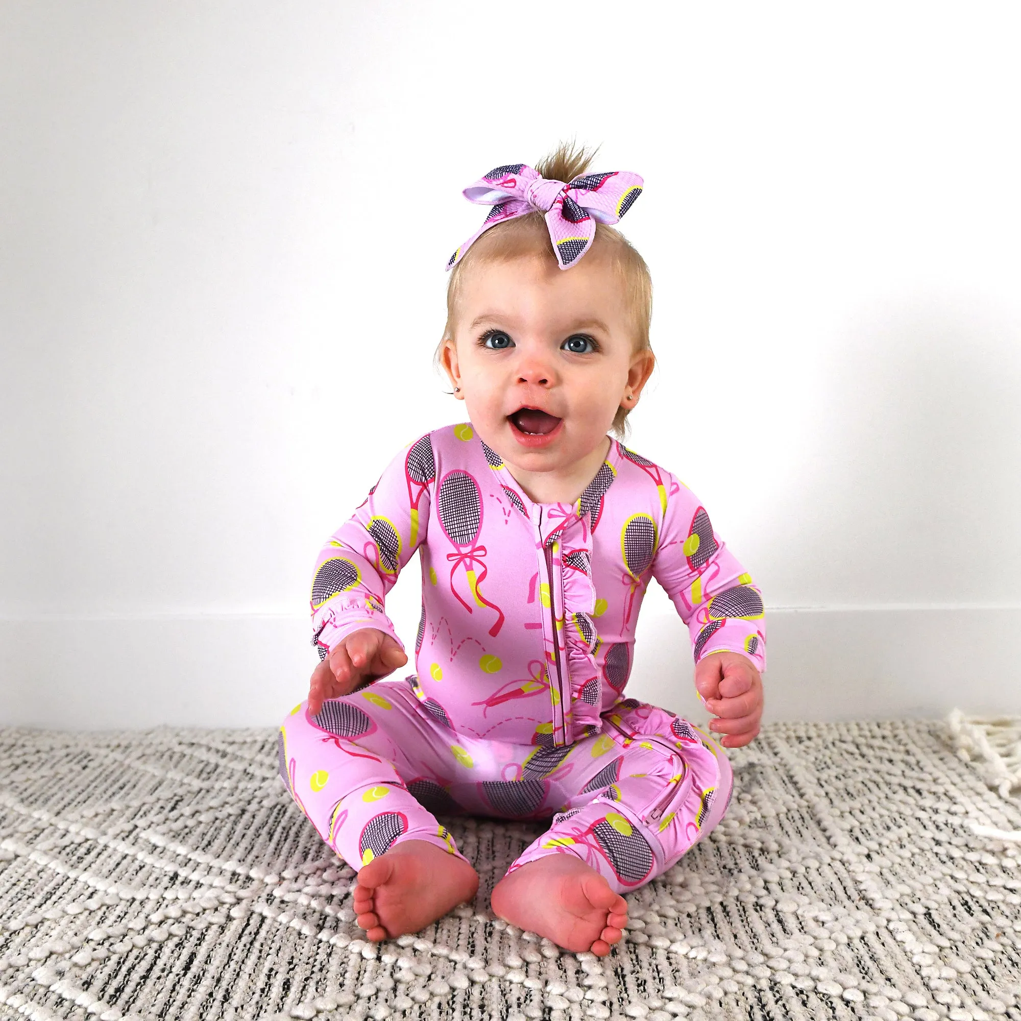 Serena Pink Tennis CLIP BOW
