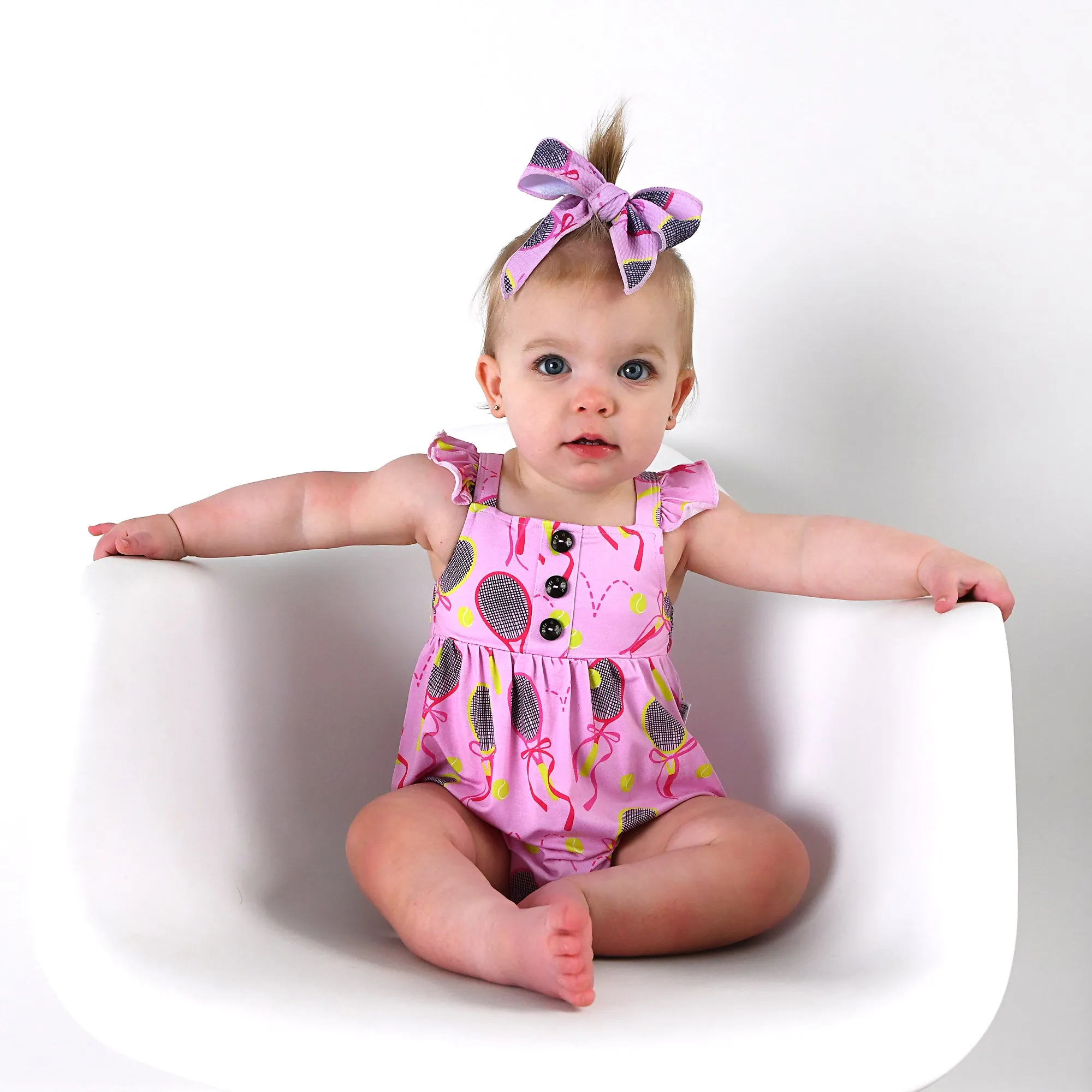 Serena Pink Tennis CLIP BOW