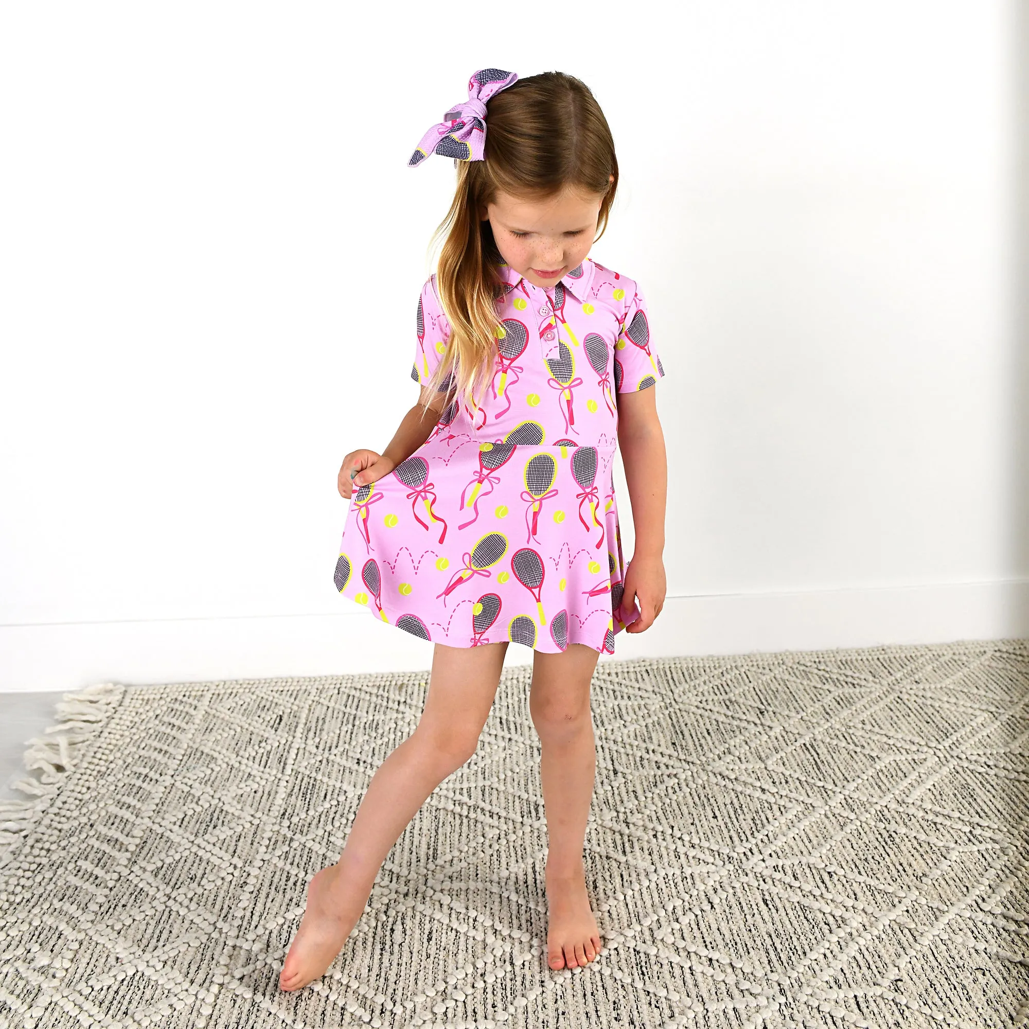 Serena Pink Tennis CLIP BOW