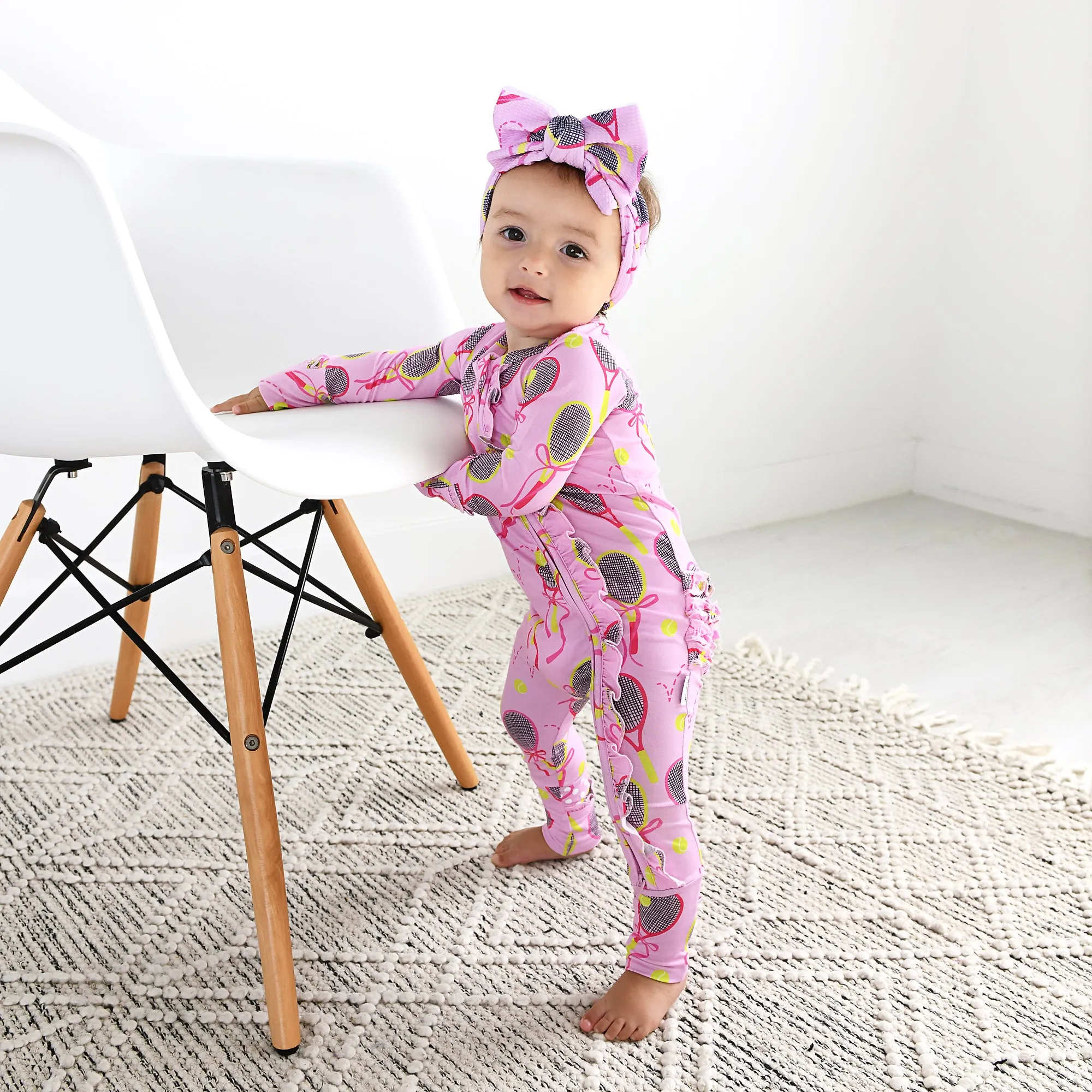 Serena Pink Tennis CLIP BOW