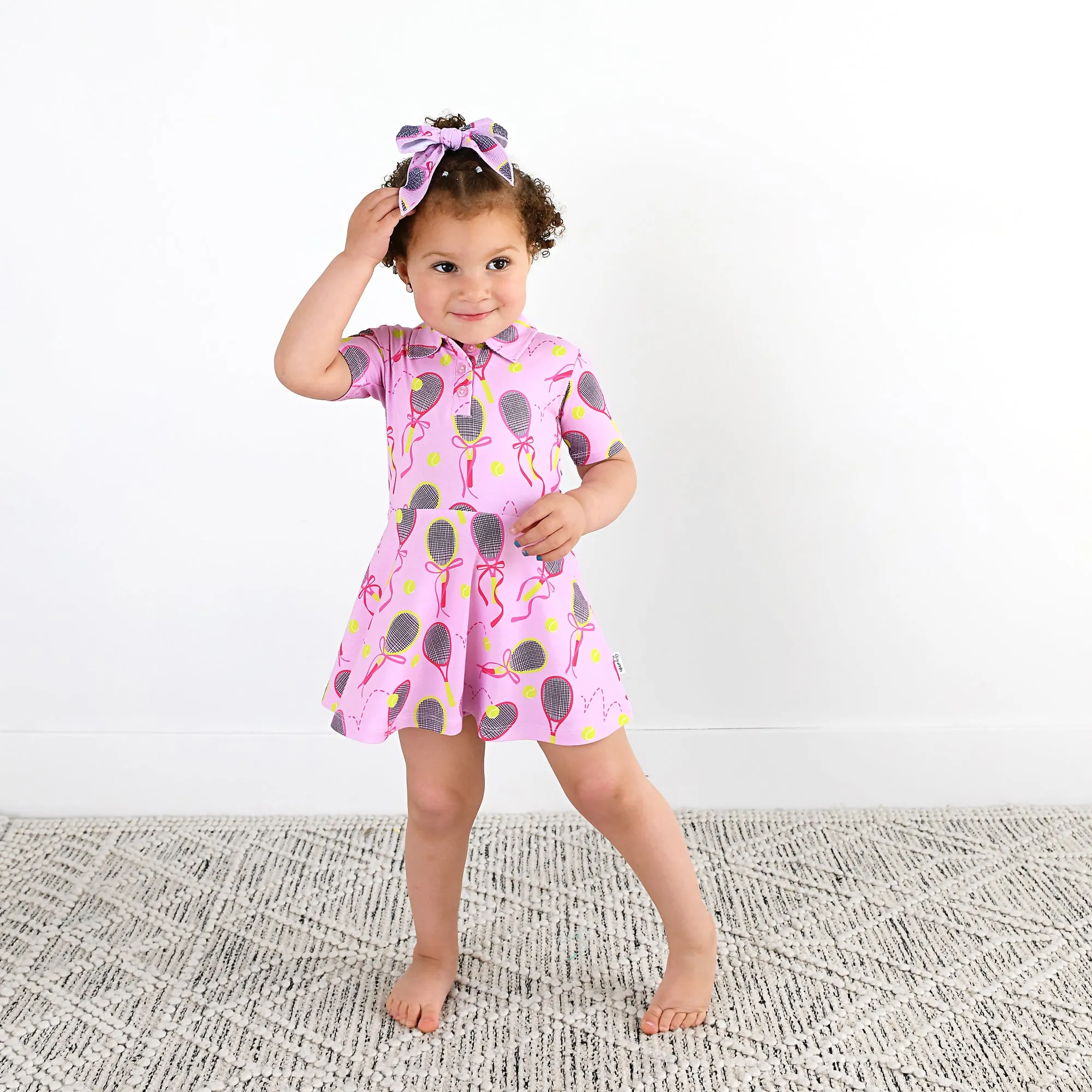 Serena Pink Tennis CLIP BOW