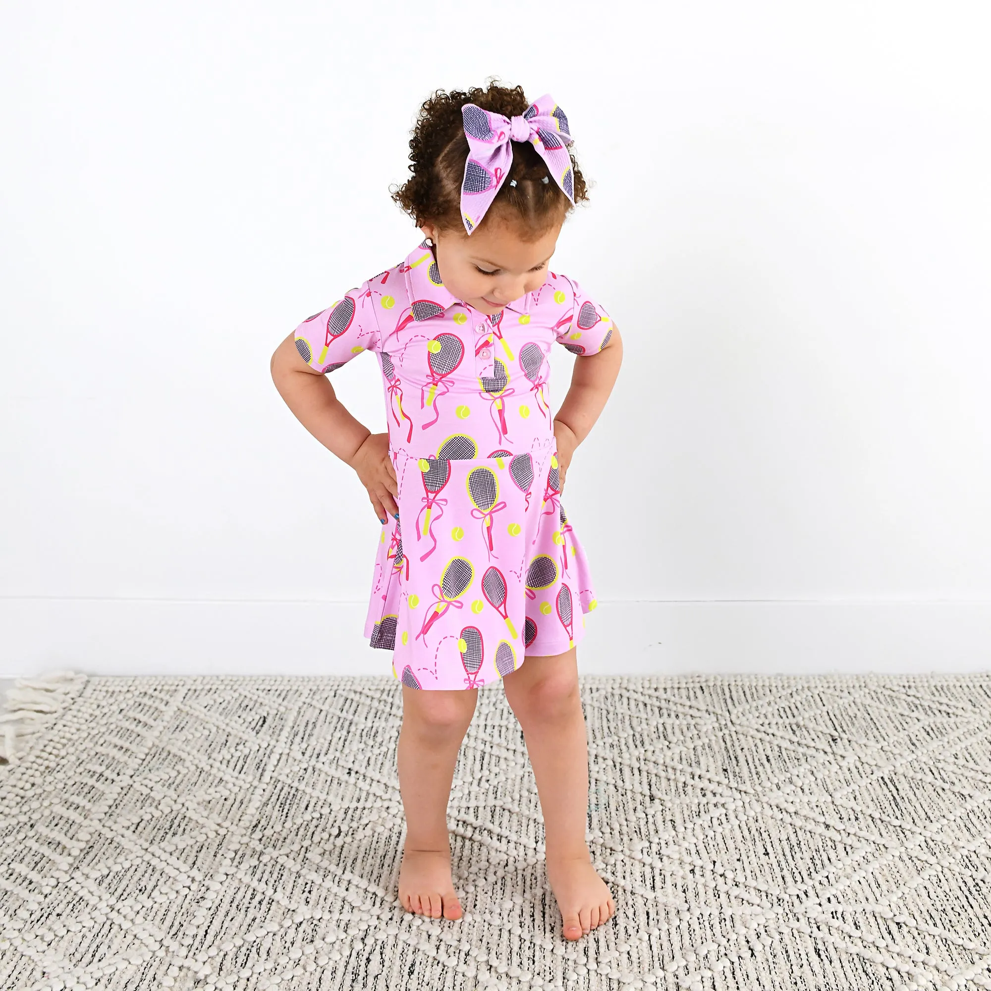 Serena Pink Tennis CLIP BOW