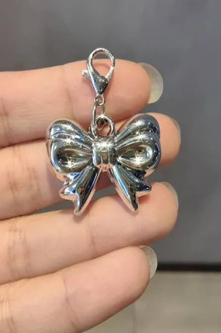 Shoe Charm Classic Silver Bow Sneaker Charm