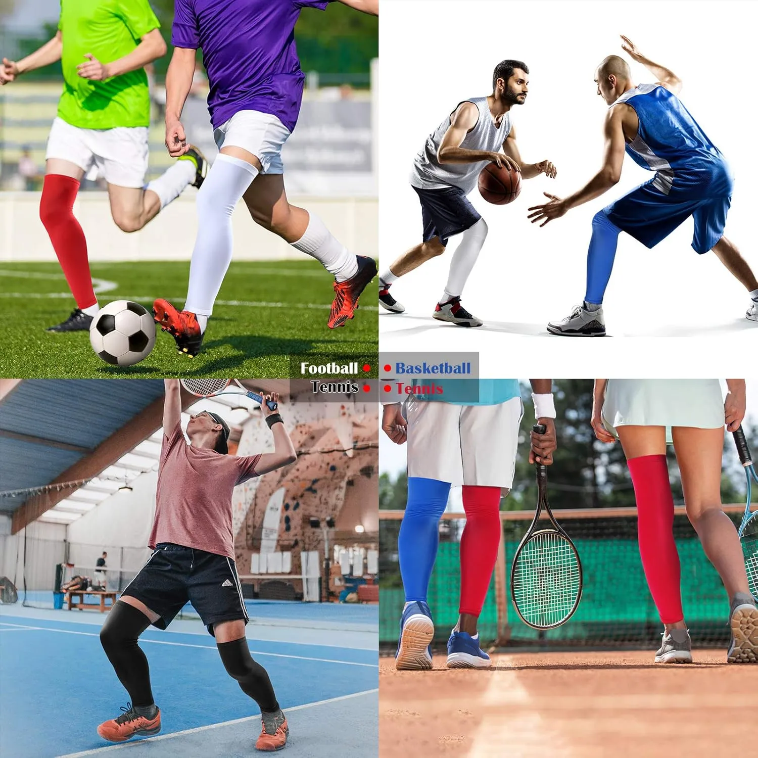 Skylety 4 Pieces Leg Sleeves Cooling Long Sleeves UV Protection for Men Women