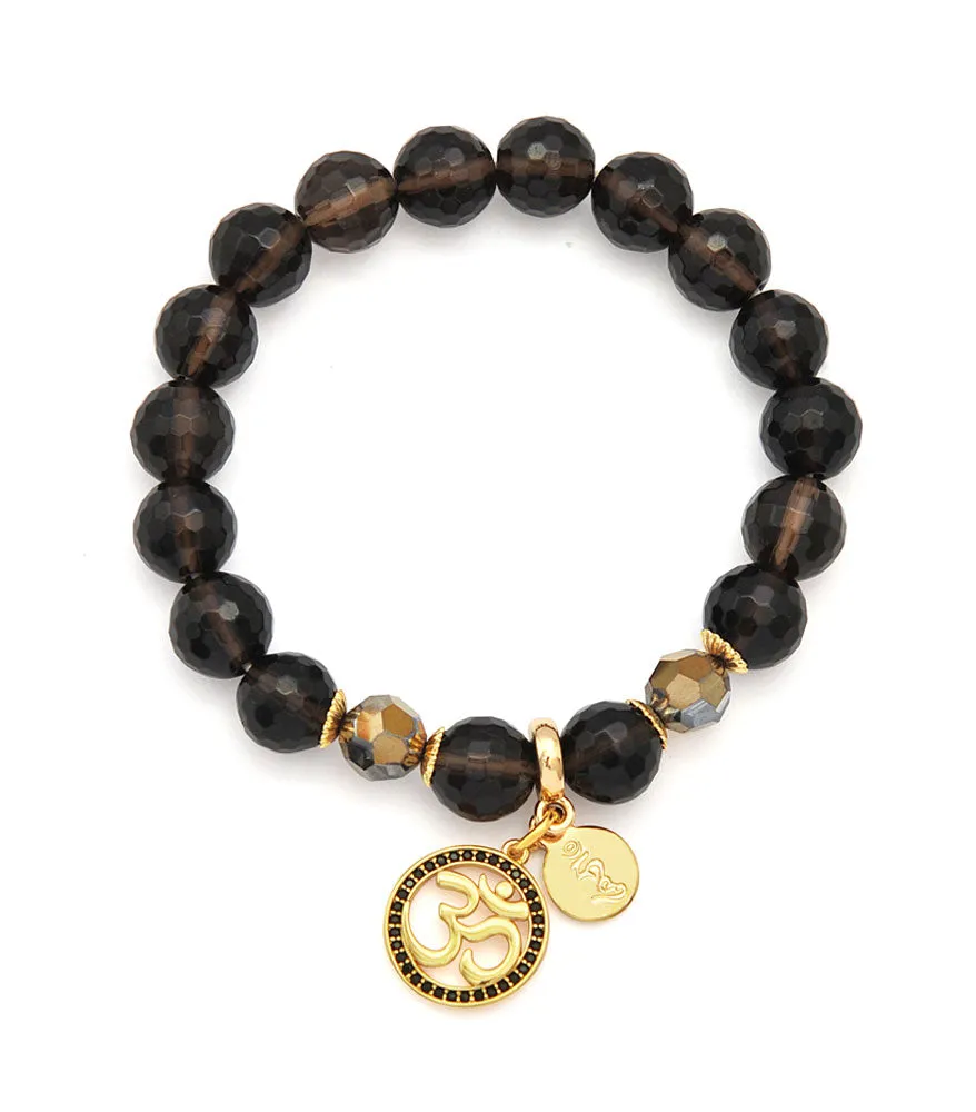 Smoky Quartz with Om Bracelet