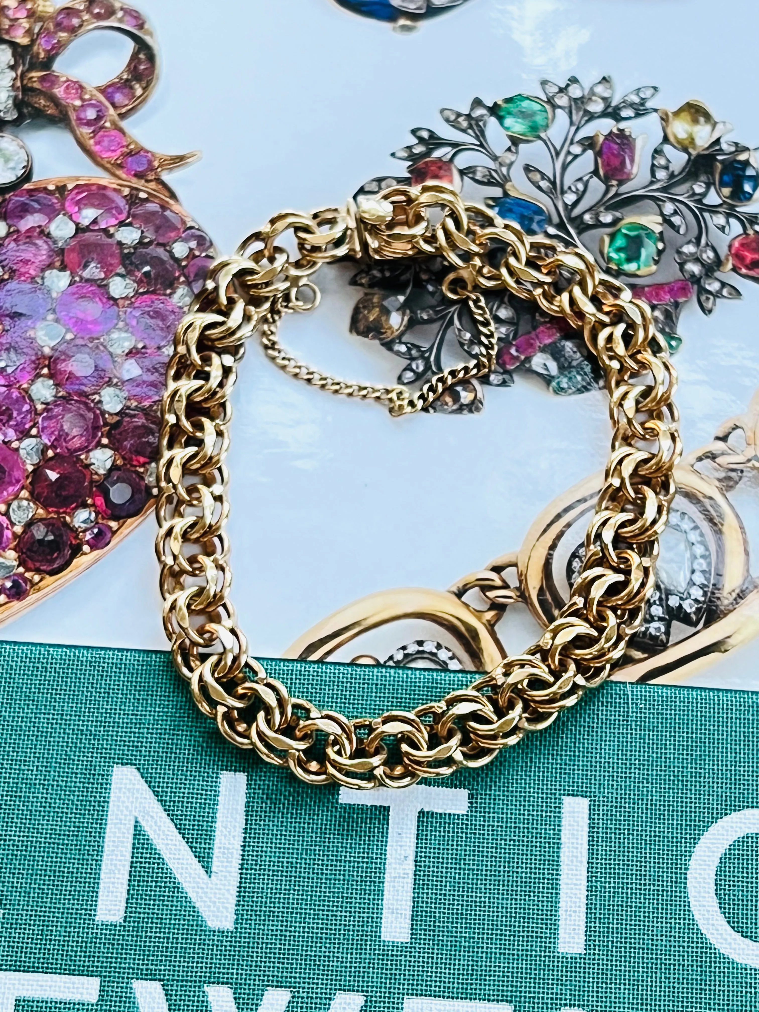 Vintage Charm Bracelet • Barton Ballou Charm Bracelet • Gold Charm Bracelet • Layering Bracelet
