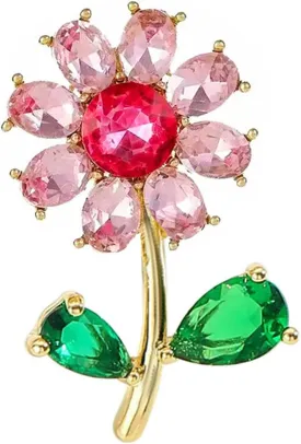 WCRAZYE Sunflower Flower Brooch Pin for Women Girls Elegant Enamel Crystal Rhinestone Yellow Flower Plant Brooch Pin, Charm Sun Flower Coat Brooch for Mom Christmas Valentine's Day Jewelry Gifts