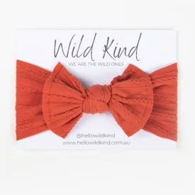 Wild Kind Ayla Wide Bow Headband - Terracotta